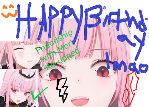 4 Years ago, a Shinigami suddenly appeared!<br /><br />[If you believe it!]<br /><br />MO-RI! MO-RI! Believe it! Believe it!<br /><br />Here I am with my Deadbeat clan!<br /><br />Deadbeat clan, here we stand!<br /><br />Calliope, I'm on my way! Calliope, I'll be okay!<br /><br />Getting ready to reap on the set! Come on calliopeople by my side!<br /><br />Caliopay, is really cool! Kawaiiope, the beautiful!<br /><br />Kowagaruna Calli saoto mamore. Kowagaruna Calli saoto mamore<br /><br />Enjoy it Calli, it's your birthday.<br /><br />- V Faction<br class="newline" /><a class="read-time" target="_blank" rel="noopener noreferrer" href="https://www.youtube.com/watch?v=SaobHKDZ8KI&t=4h14m7s">Read Timestamp</a>