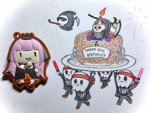 Happy birthday, Calli! Despite me being rather new to the rabbit hole, you and your story really motivated me to try to get myself together and become a better person. Congrats on all your achievements and we dead beats know there will be more to come! HBD to our coolest and most adorkable reaper!<br class="newline" /><a class="read-time" target="_blank" rel="noopener noreferrer" href="https://www.youtube.com/watch?v=SaobHKDZ8KI&t=4h49m41s">Read Timestamp</a>